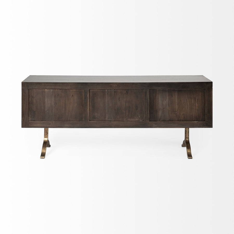 homeroots kitchen &amp; dining Kitchen & Dining Industrial Solid Mango Wood Buffet Sideboard Cabinet