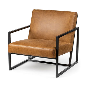 homeroots living room Living Room Industrial Leather Accent Chair for Living Room