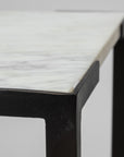 homeroots living room Living Room Ultra-Modern Set-of-2 Marble Square End Tables with Iron Frame