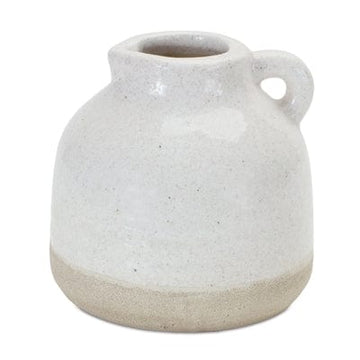 Melrose Home Goods & Essentials Magnolia White Stoneware Pitcher Vase - Large