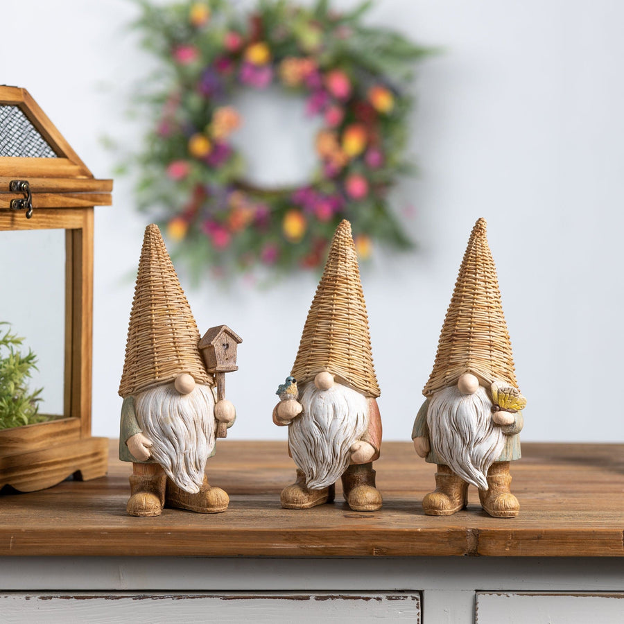 Melrose Home Goods & Essentials Winkle 9" Set-of-3 Resin Gnomes