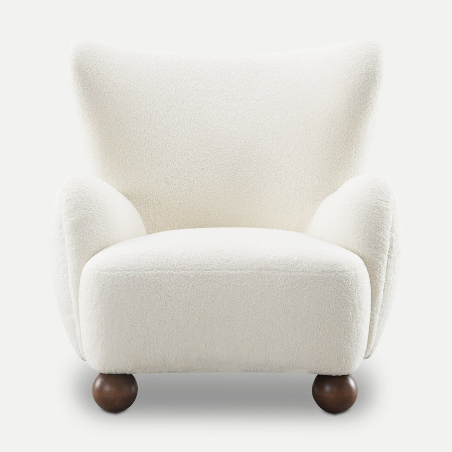 Sagebrook Accent Chair Liliana Wingback Ivory/Beige Occasional Chair