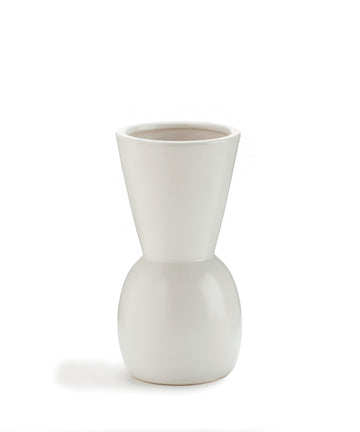 Giftcraft Home Essentials & Goods Fallon White Flared Ceramic Tabletop Vase