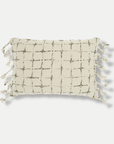 Homeroots Home Decor Jovi 14" x 20" Grid Accent Tassels Lumbar Pillow