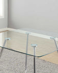 Homeroots Kitchen & Dining Cam Glass Top Square Dining Table