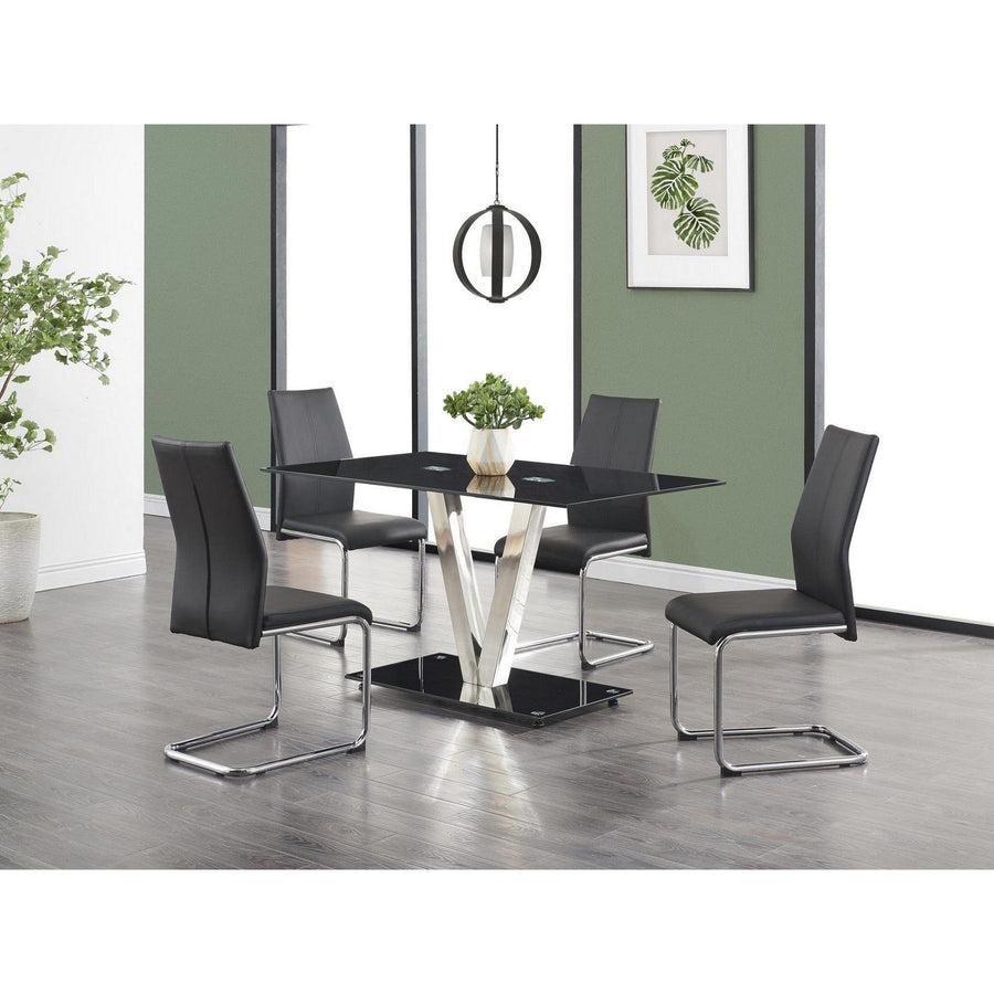 Homeroots Kitchen & Dining Davis Set-of-Four Leather Dining Chairs