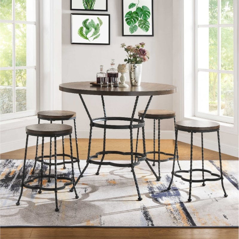 Homeroots Kitchen & Dining Jane 5-Piece Counter Height Dining Set