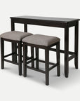 Homeroots Kitchen & Dining Lennon 3-Piece Sofa Table with Counter Stools