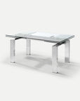 Homeroots Kitchen & Dining Remi Extendable Glass Rectangle Dining Table