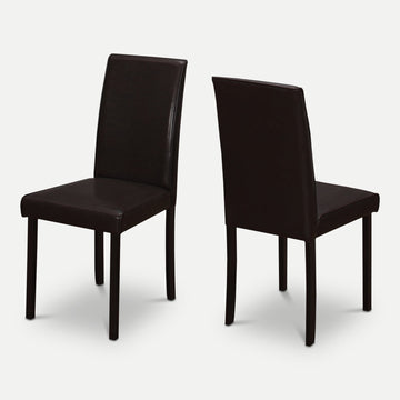 Homeroots Kitchen & Dining Rowen Set-of-Two Leather Dining Chairs