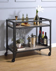 Homeroots Kitchen & Dining Scout Industrial Bar Cart with Wheels