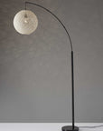 Homeroots Lighting Delilah Rattan Groovy String Floor Lamp with Metal Arc