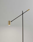 Homeroots Lighting Franklin Black Gold Floor Lamp Tilt Arm LED Task Light
