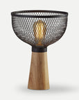 Homeroots Lighting Kimber Industrial Upturned Metal Cage Table Lamp