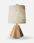 Homeroots Lighting Savannah Geometric Wood Table Lamp