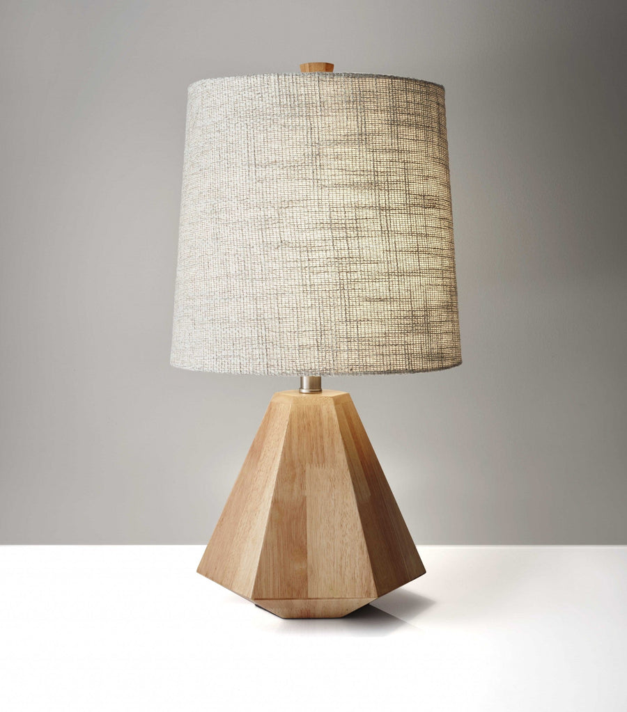 Homeroots Lighting Savannah Geometric Wood Table Lamp