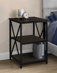 Homeroots Living Room Alix 3-Tier End Table with Storage