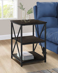 Homeroots Living Room Alix 3-Tier End Table with Storage