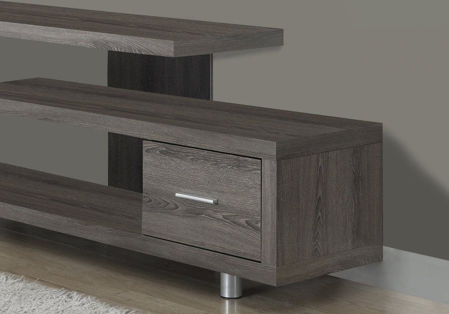 Homeroots Living Room Arlo TV Stand with Open Storage and Drawer