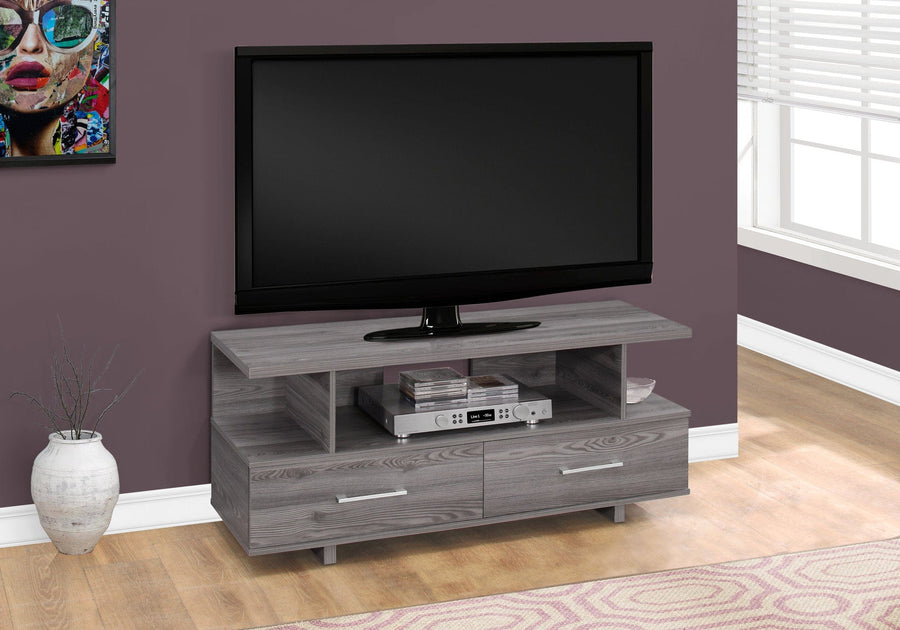 Homeroots Living Room Avery TV Stand with Open Storage and Drawers