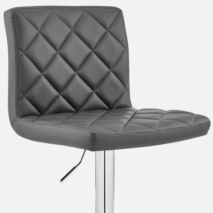 Homeroots Living Room Dane Leather Swivel Chair Bar Stool with Back