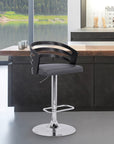 Homeroots Living Room Davis Modern Adjustable Swivel Bar Stool