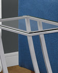 Homeroots Living Room Huxley Glass Top Accent Table