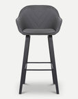 Homeroots Living Room Jake Textured Leather Modern Bar Stool