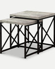 Homeroots Living Room Kori Square Industrial Nesting Tables with Metal Frame