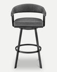 Homeroots Living Room Luca Leather Swivel Bar Stool