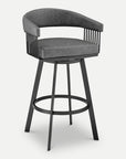 Homeroots Living Room Luca Leather Swivel Bar Stool