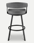 Homeroots Living Room Luca Leather Swivel Bar Stool