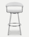 Homeroots Living Room Luca Leather Swivel Bar Stool