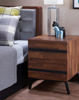 Homeroots Living Room Margot Industrial Side Table with Drawers