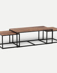 Homeroots Living Room Noble 3-Piece Industrial Coffee Table Set with Two End Tables