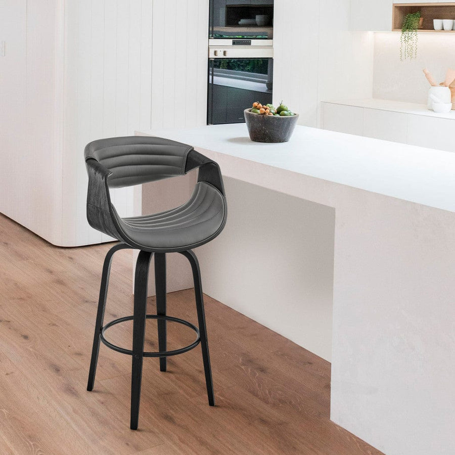 Homeroots Living Room Nova Retro Bar Stool with Back