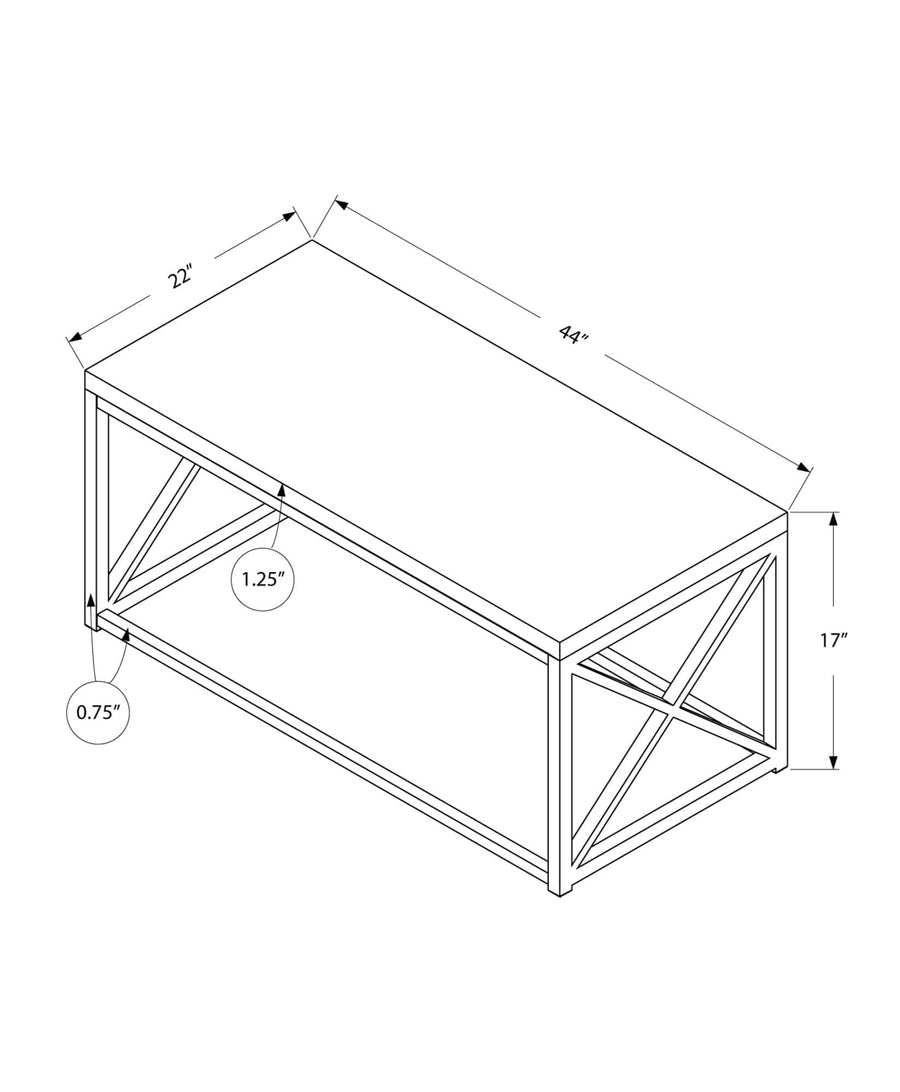 Homeroots Living Room Quinn Coffee Table with X-Shape Frame