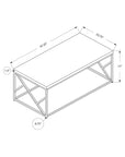 Homeroots Living Room Quinn Coffee Table with X-Shape Frame