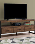 Homeroots Living Room Scout TV Stand with Open Storage and Drawers