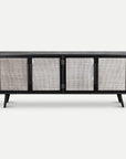 Homeroots Living Room Sloane Rattan Media Console with Cabinets