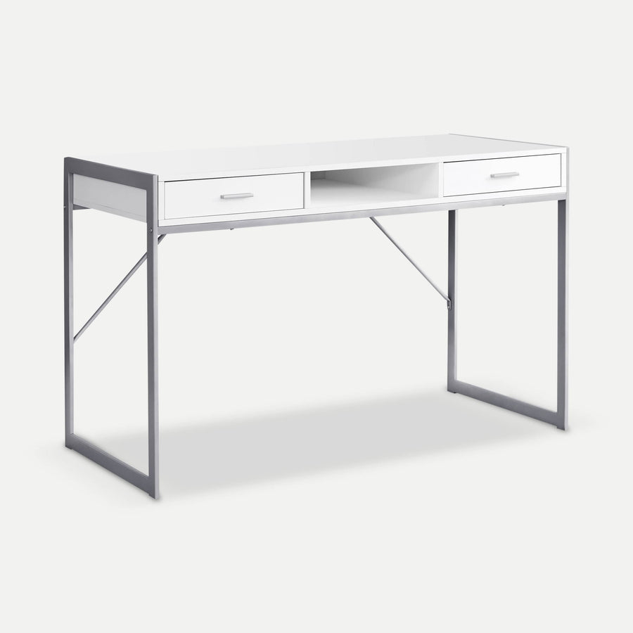 Homeroots Office Dani Industrial Desk with 2-Drawers and Storage