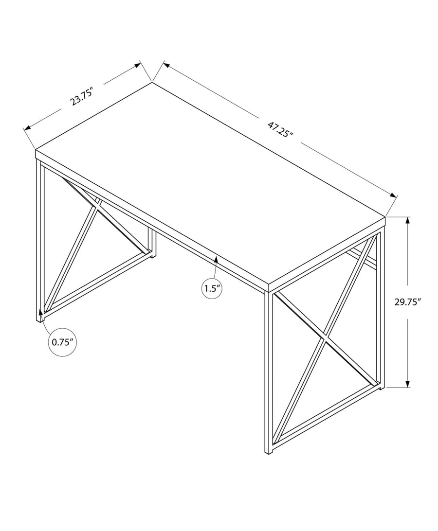 Homeroots Office Della Home Office X-Frame Writing Desk