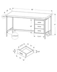 Homeroots Office Francesco Writing Desk with Storage Drawers