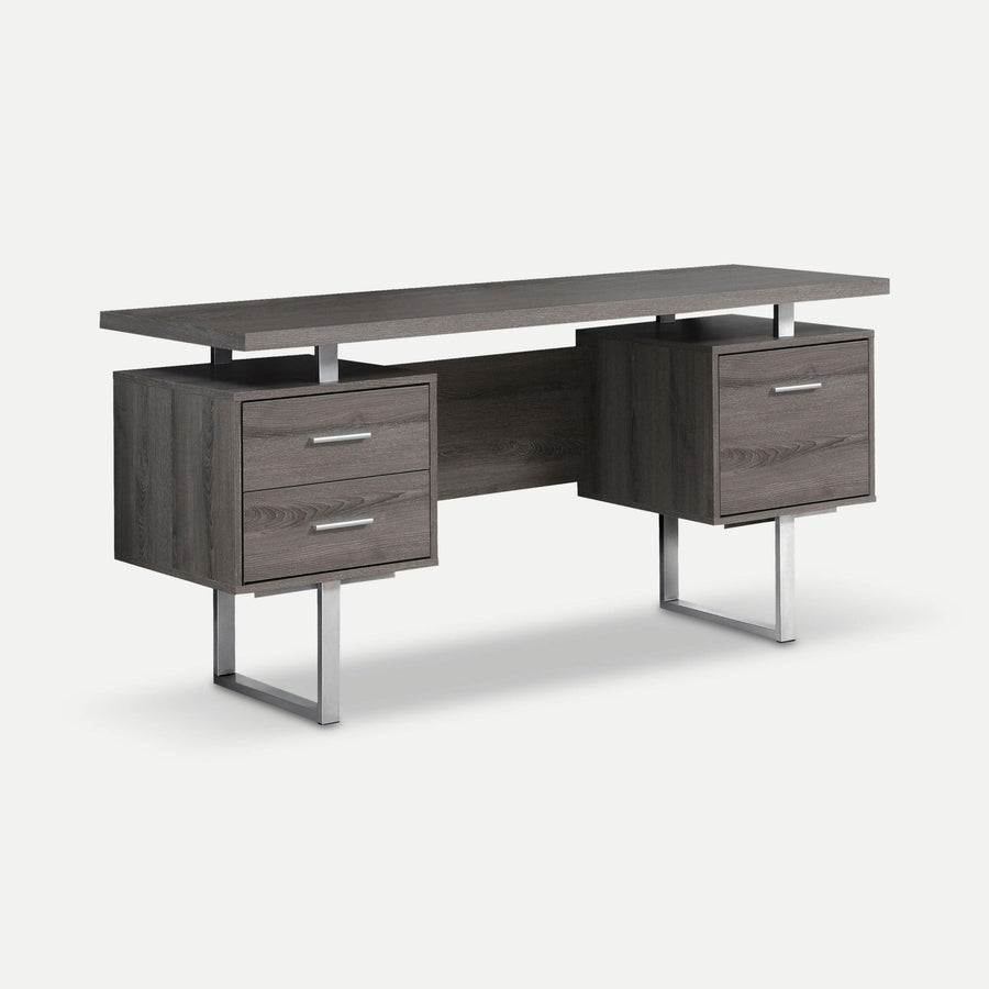 Homeroots Office Frank Modern-Farmhouse Storage Desk with Drawers