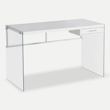 Homeroots Office Remy Home Office Writing Desk with Glass Frame