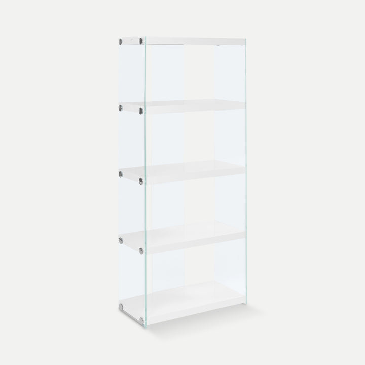 Homeroots Office Remy Modern Bookcase with Glass Frame