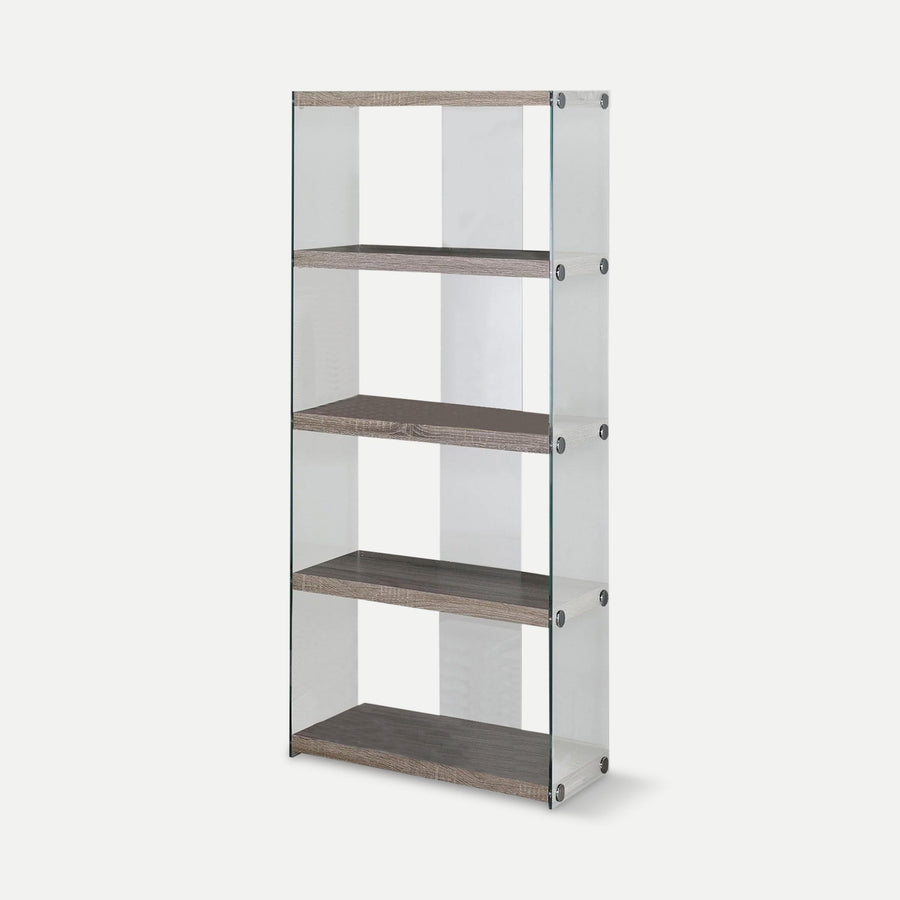 Homeroots Office Remy Modern Bookcase with Glass Frame