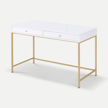 Homeroots Office Sophia Feminine-Chic Computer Desk with 2-Drawers