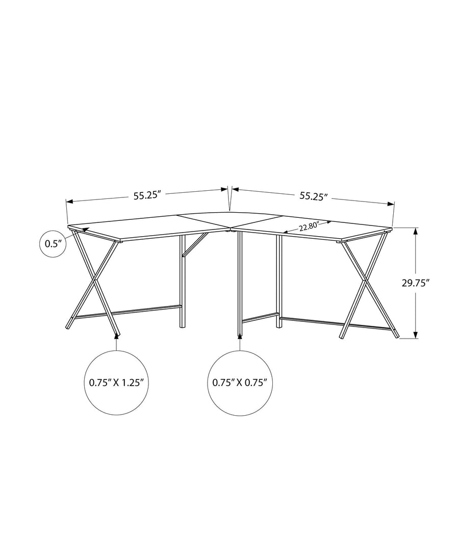 Homeroots Office Spencer Minamilist L-Shaped Desk for Office