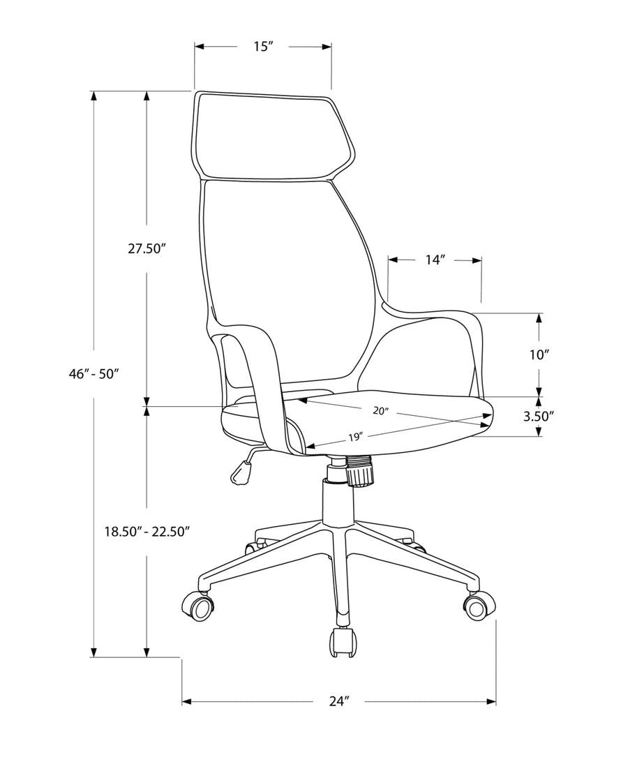 Homeroots Office Taylor Contemporary-Modern Swivel Office Chair with Arms